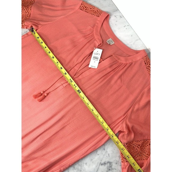 Ann Taylor LOFT Beach Tunic Swim Cover Up Small Coral Orange Dress NWT - Picture 6 of 9